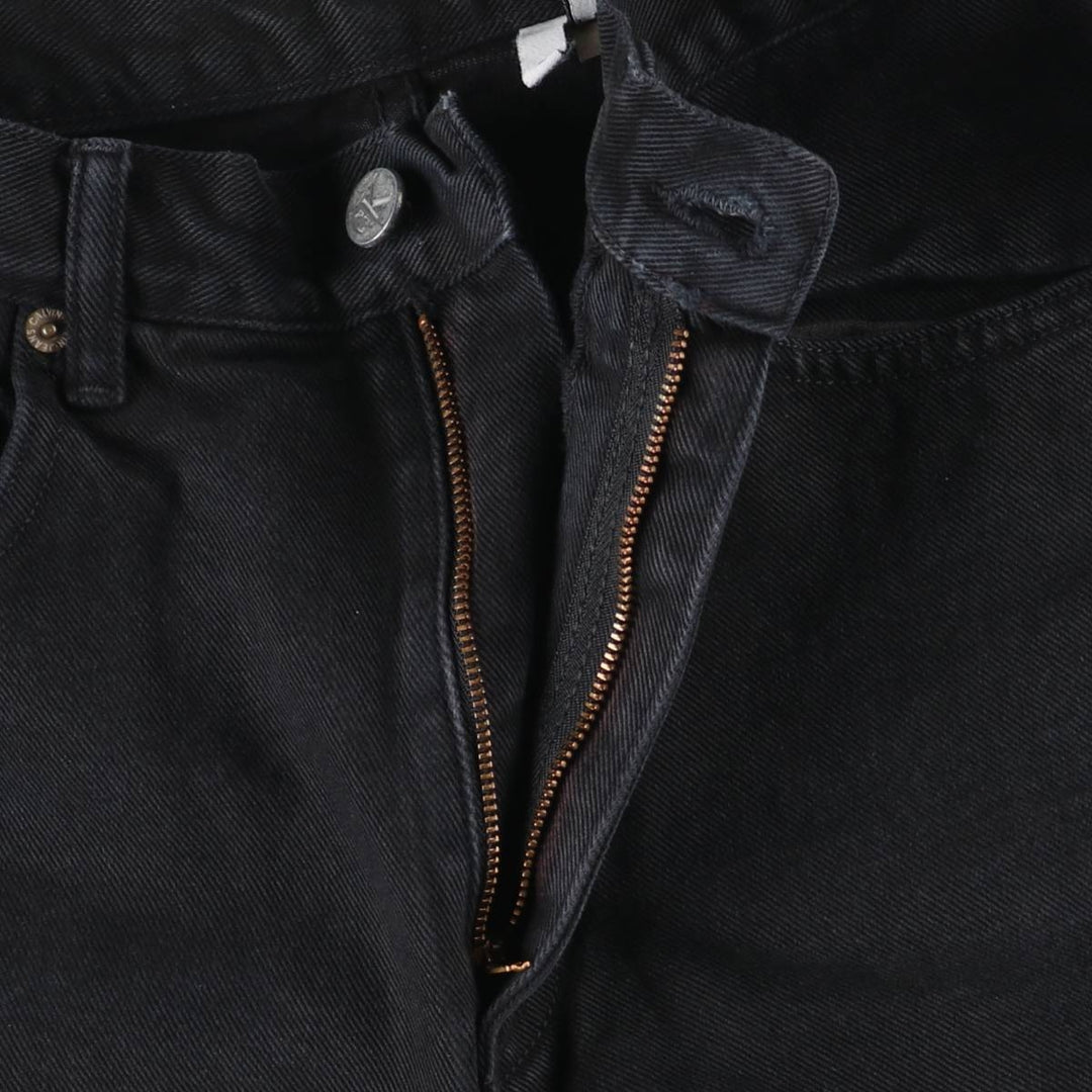 90s-00'S Calvin Klein Jeans Black Denim Tapered Denim Pants Made in USA Women's Size L (W30 equivalent) Vintage cotton black type Vintage Second Hand