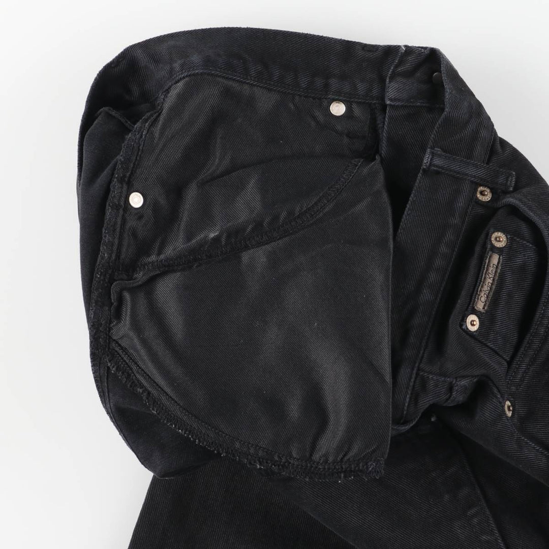 90s-00'S Calvin Klein Jeans Black Denim Tapered Denim Pants Made in USA Women's Size L (W30 equivalent) Vintage cotton black type Vintage Second Hand