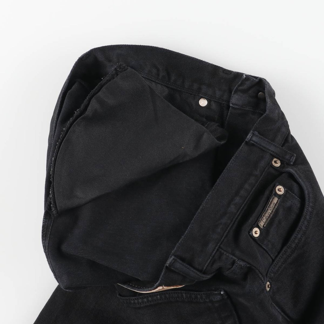 90s-00'S Calvin Klein Jeans Black Denim Tapered Denim Pants Made in USA Women's Size L (W30 equivalent) Vintage cotton black type Vintage Second Hand