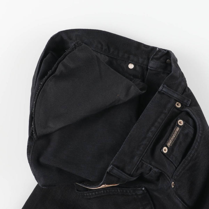 90s-00'S Calvin Klein Jeans Black Denim Tapered Denim Pants Made in USA Women's Size L (W30 equivalent) Vintage cotton black type Vintage Second Hand