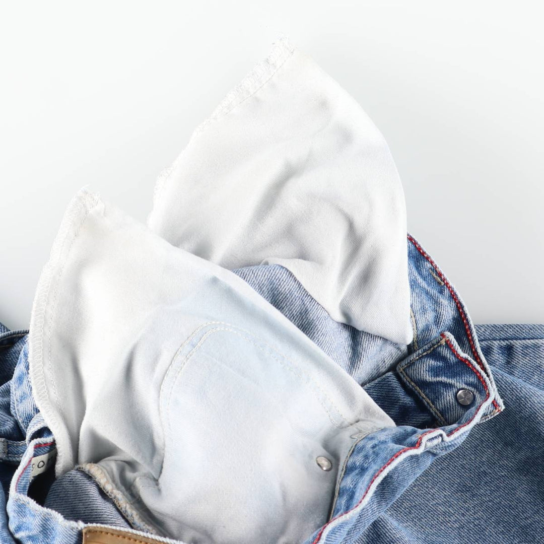 2000'S Tommy Hilfiger tapered denim pants, women's size XL (equivalent to w33). cotton blue type Vintage Second Hand