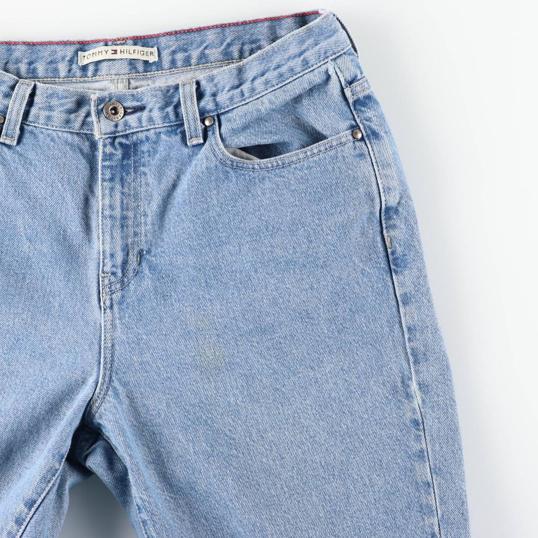 2000'S Tommy Hilfiger tapered denim pants, women's size XL (equivalent to w33). cotton blue type Vintage Second Hand