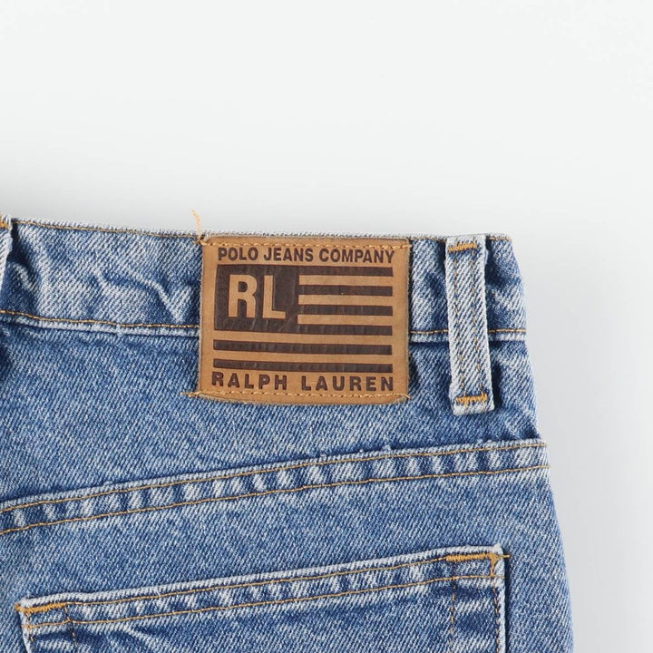 Ralph Lauren POLO JEANS COMPANY Tapered Denim Pants, Women's Size L (equivalent to W30) cotton blue type Vintage Second Hand