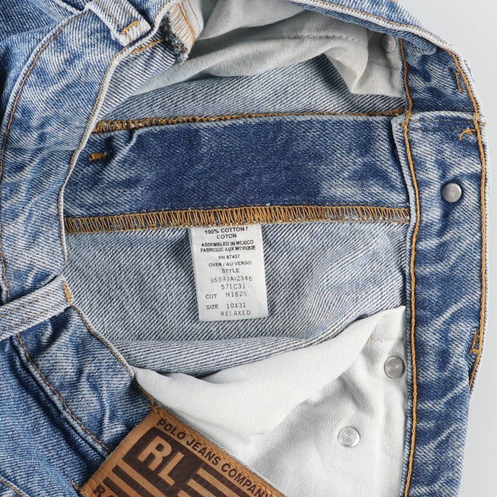 Ralph Lauren POLO JEANS COMPANY Tapered Denim Pants, Women's Size L (equivalent to W30) cotton blue type Vintage Second Hand