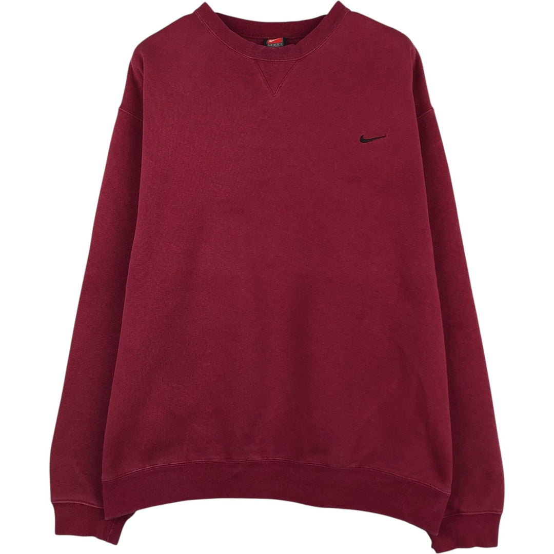 2000'S Nike Team One-Point Logo Sweatshirt, Men's XL cotton wine-red Vintage Second Hand