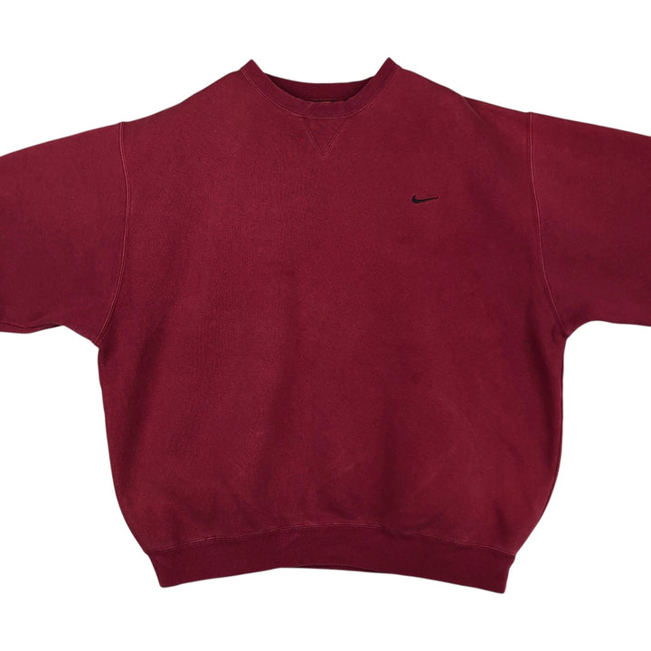 2000'S Nike Team One-Point Logo Sweatshirt, Men's XL cotton wine-red Vintage Second Hand