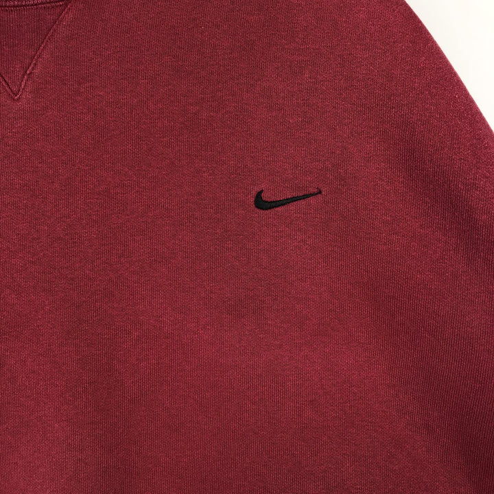 2000'S Nike Team One-Point Logo Sweatshirt, Men's XL cotton wine-red Vintage Second Hand