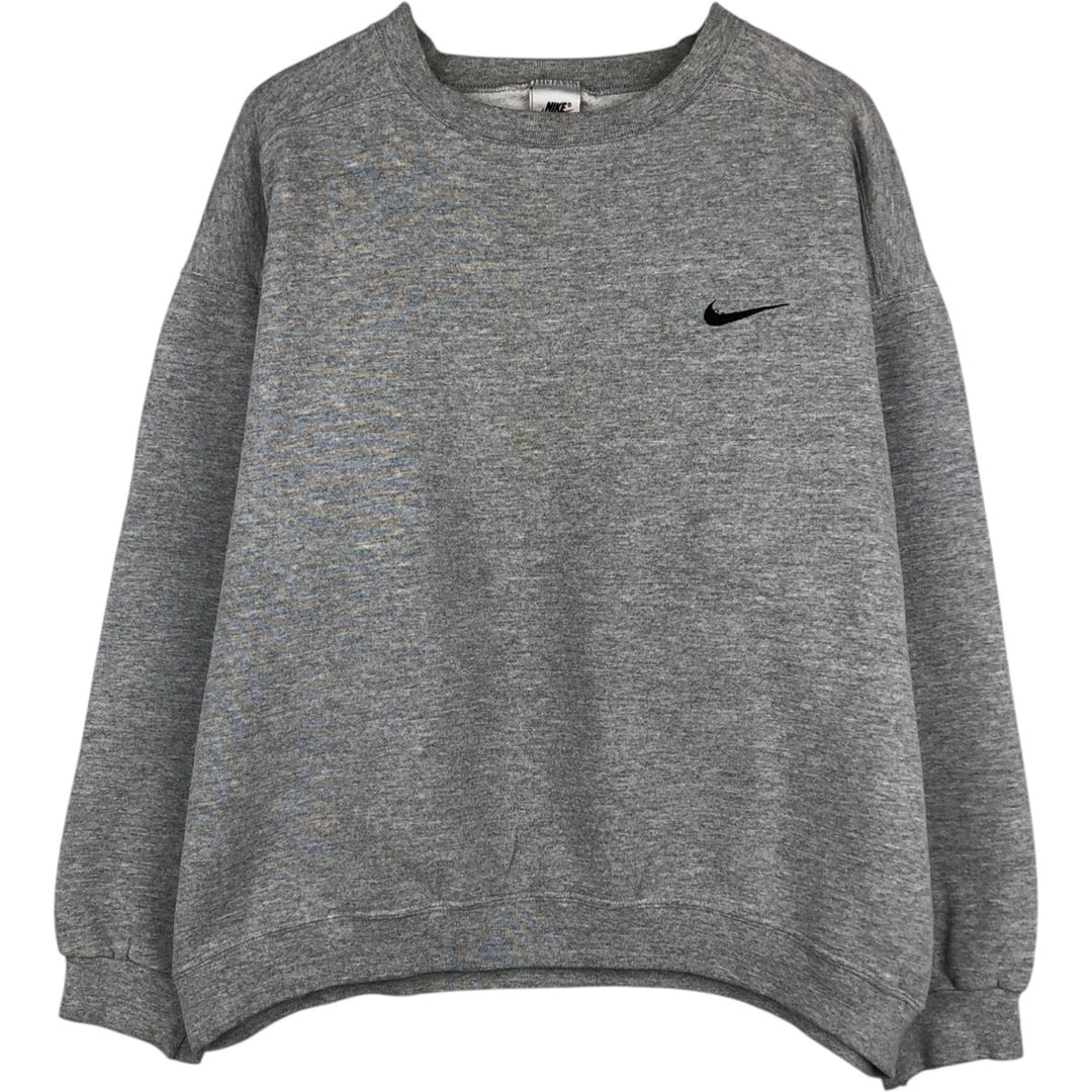 90'S Nike One Point Logo Sweatshirt, Men's L Size, Vintage cotton gray type Vintage Second Hand