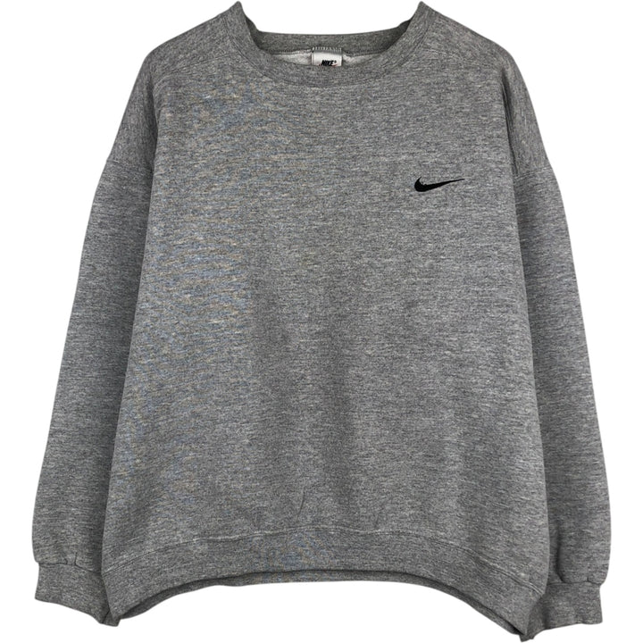 90'S Nike One Point Logo Sweatshirt, Men's L Size, Vintage cotton gray type Vintage Second Hand