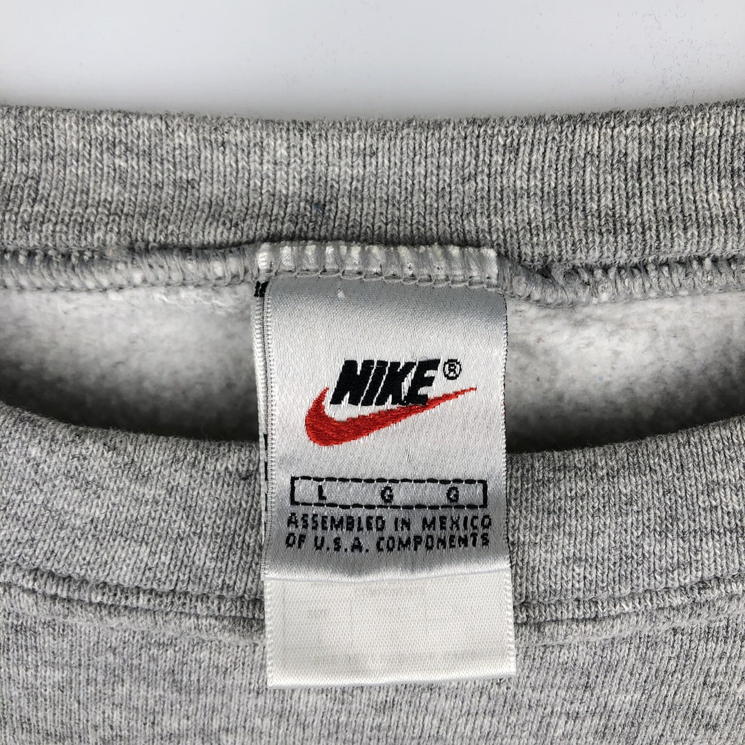 90'S Nike One Point Logo Sweatshirt, Men's L Size, Vintage cotton gray type Vintage Second Hand