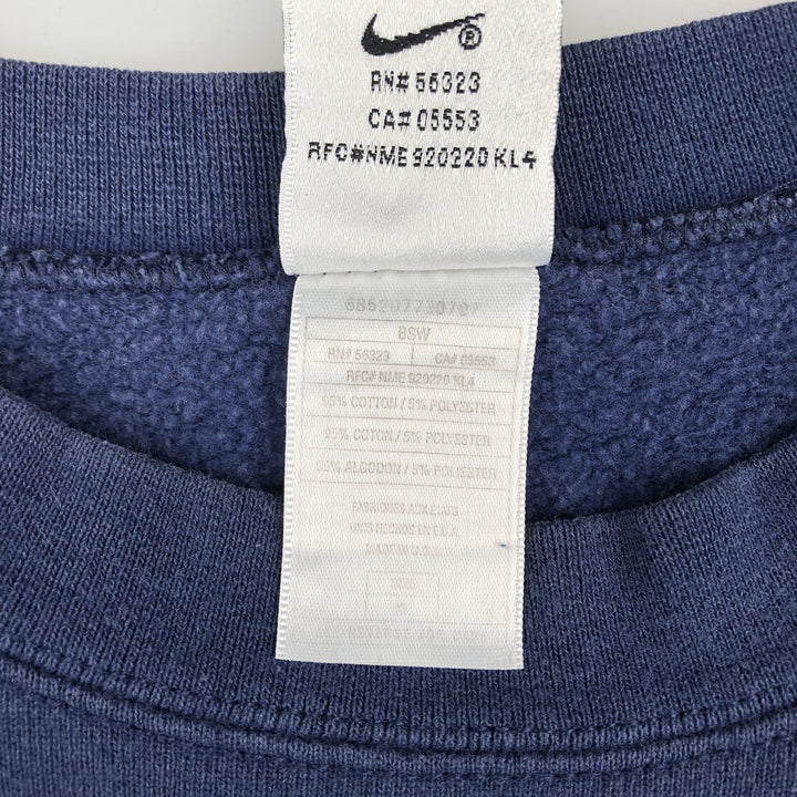 90'S Nike One Point Logo Sweatshirt Trainer Made in USA Men's XL Vintage cotton navy blue type Vintage Second Hand