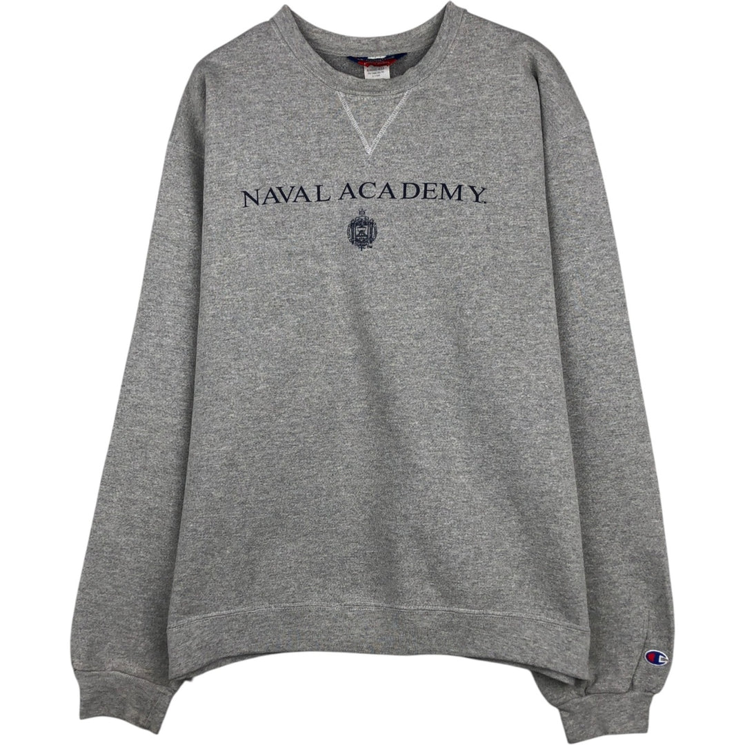 Champion Authentic Athletic Apparel USNA Naval Academy College Sweatshirt (Men's XL equivalent) - 2000s/2000s. cotton gray type Vintage Second Hand