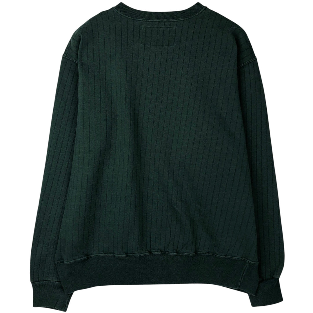 2000'S Champion RIBBED FLEECE Plain Blank Sweatshirt (Men's XL equivalent) cotton green type Vintage Second Hand