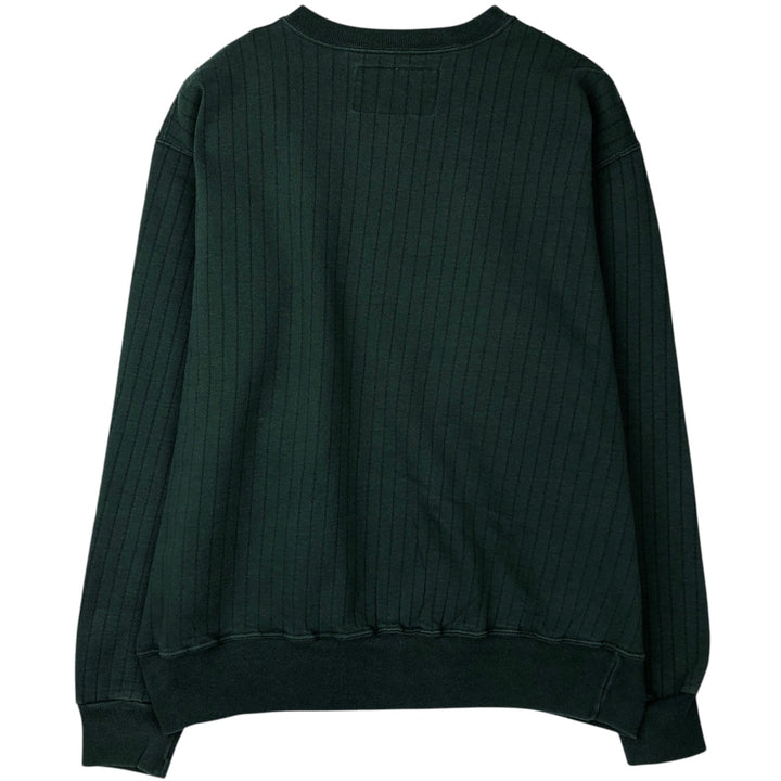 2000'S Champion RIBBED FLEECE Plain Blank Sweatshirt (Men's XL equivalent) cotton green type Vintage Second Hand
