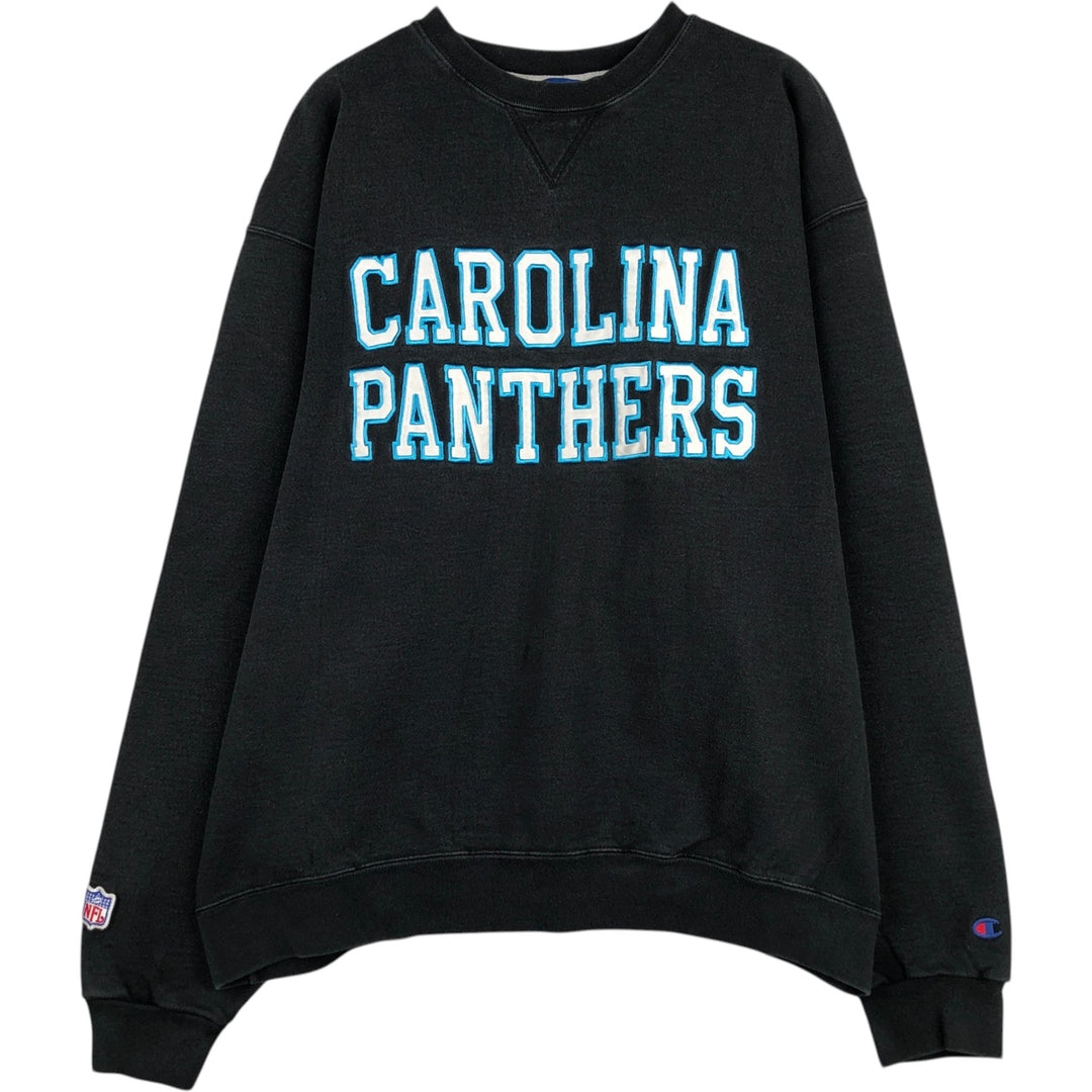 Champion Authentic Athletic Apparel Carolina Panthers sweatshirt (Men's XXL equivalent) - 2000s/2000s. cotton black type Vintage Second Hand