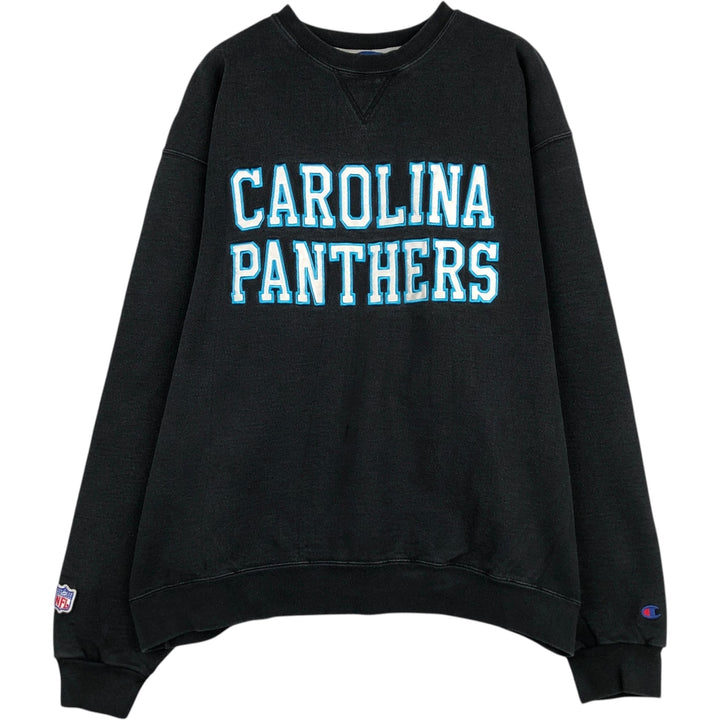 Champion Authentic Athletic Apparel Carolina Panthers sweatshirt (Men's XXL equivalent) - 2000s/2000s. cotton black type Vintage Second Hand