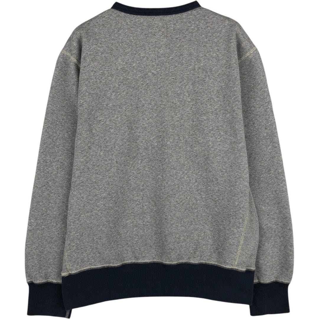 Champion Todd Snyder Henley Neck Reverse Weave Sweatshirt with One-Point Logo - Made in Canada cotton gray type Vintage Second Hand