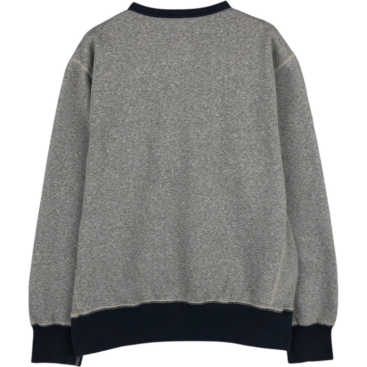 Champion Todd Snyder Henley Neck Reverse Weave Sweatshirt with One-Point Logo - Made in Canada cotton gray type Vintage Second Hand