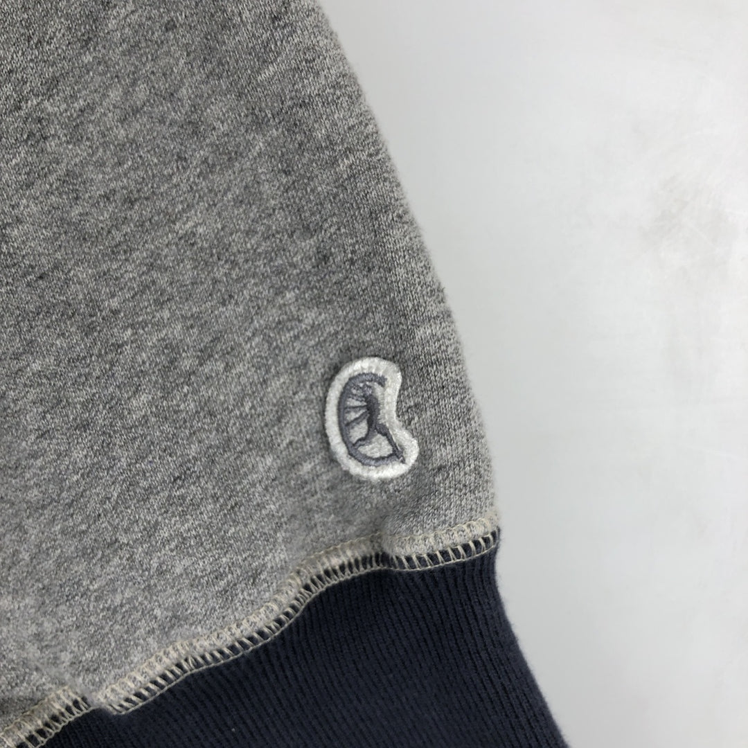 Champion Todd Snyder Henley Neck Reverse Weave Sweatshirt with One-Point Logo - Made in Canada cotton gray type Vintage Second Hand