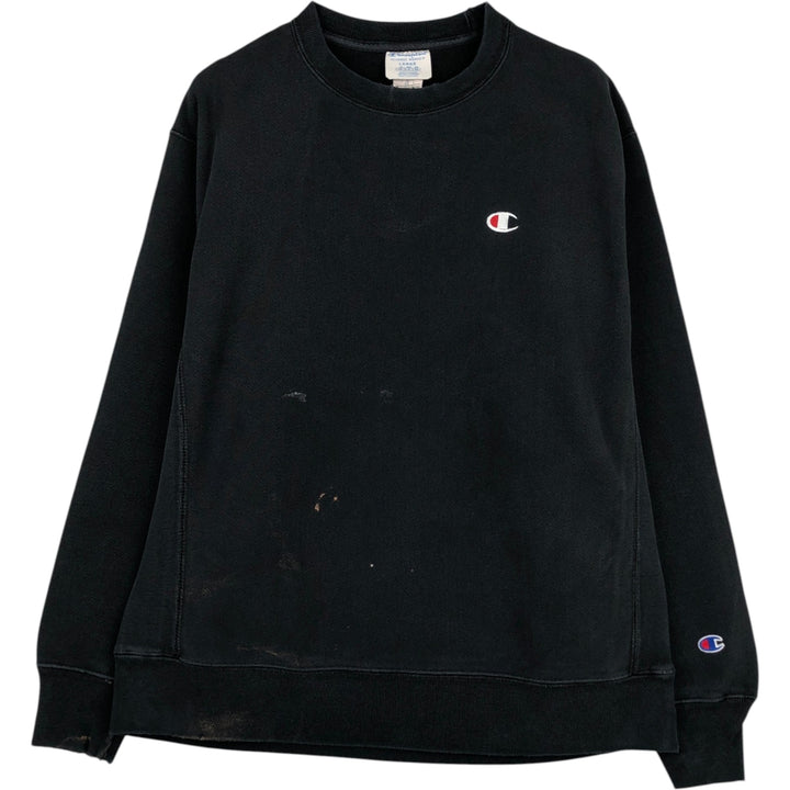 Champion REVERSE WEAVE Reverse Weave One Point Logo Sweatshirt Trainer Men's L size cotton black type Vintage Second Hand