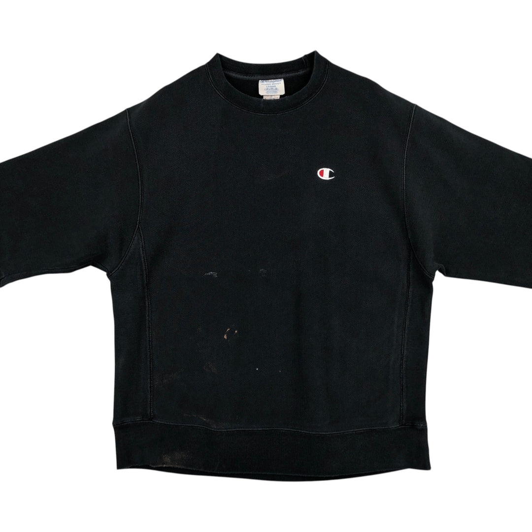 Champion REVERSE WEAVE Reverse Weave One Point Logo Sweatshirt Trainer Men's L size cotton black type Vintage Second Hand