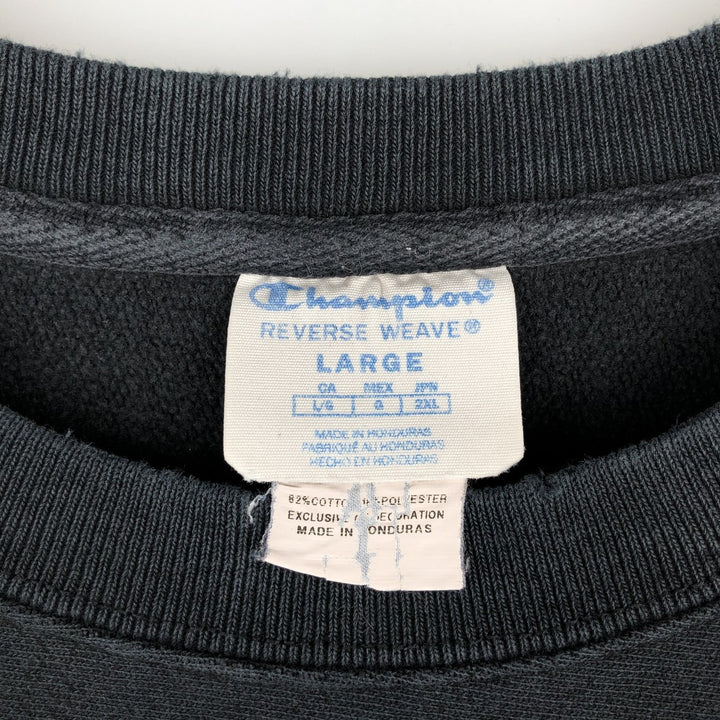 Champion REVERSE WEAVE Reverse Weave One Point Logo Sweatshirt Trainer Men's L size cotton black type Vintage Second Hand