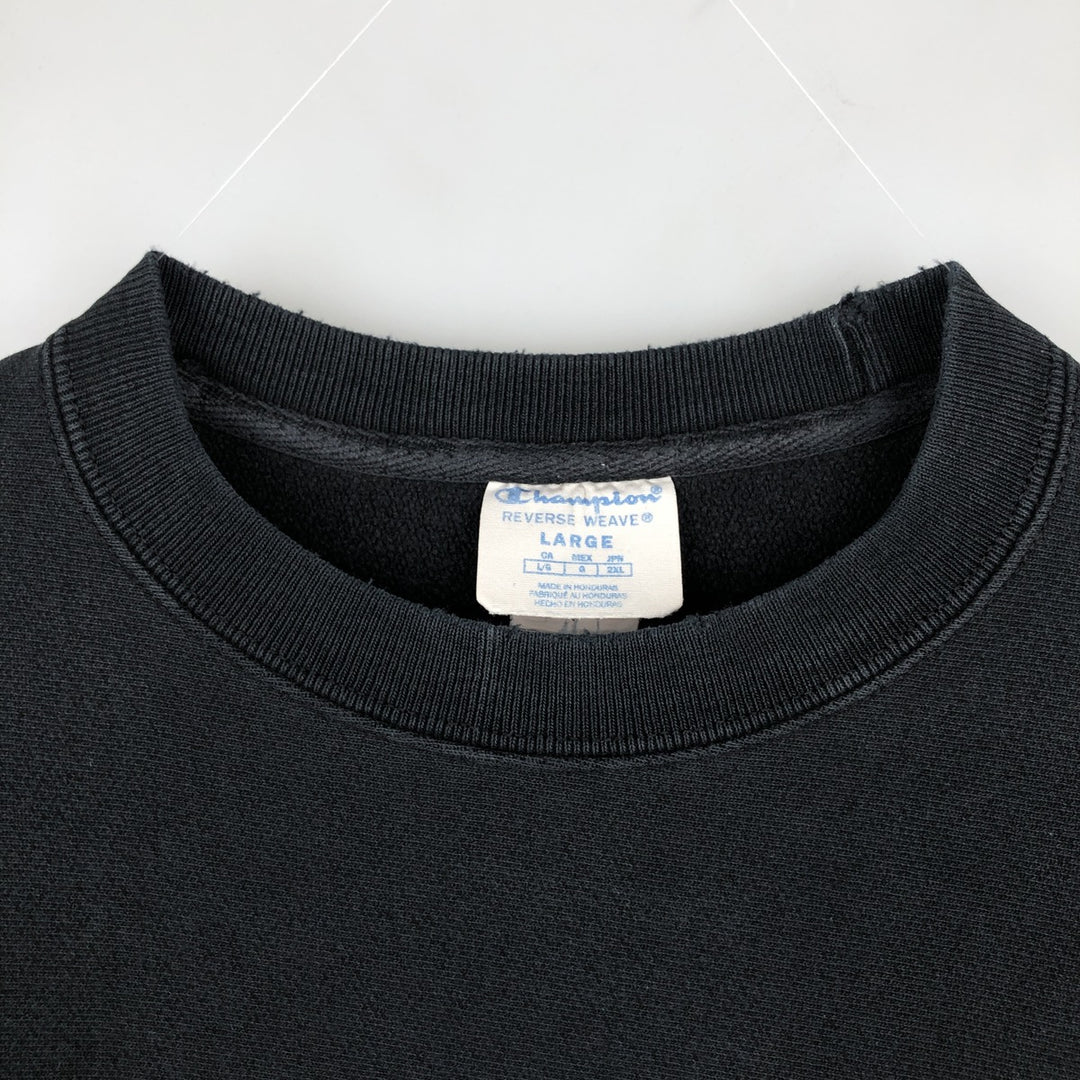 Champion REVERSE WEAVE Reverse Weave One Point Logo Sweatshirt Trainer Men's L size cotton black type Vintage Second Hand