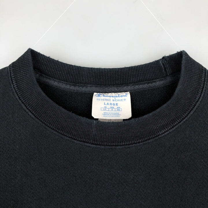 Champion REVERSE WEAVE Reverse Weave One Point Logo Sweatshirt Trainer Men's L size cotton black type Vintage Second Hand