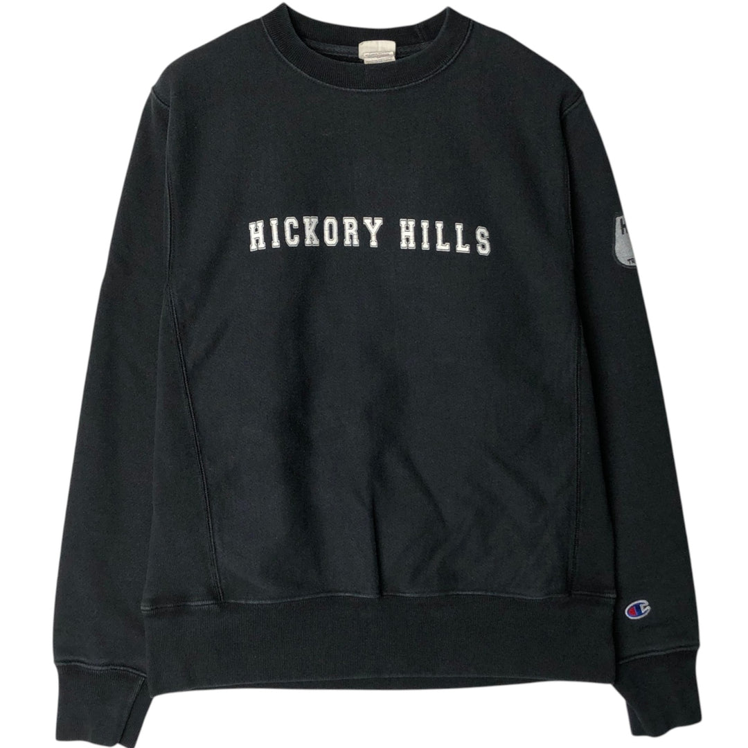 Champion REVERSE WEAVE Reverse Weave Printed Sweatshirt Trainer Men's M size cotton black type Vintage Second Hand