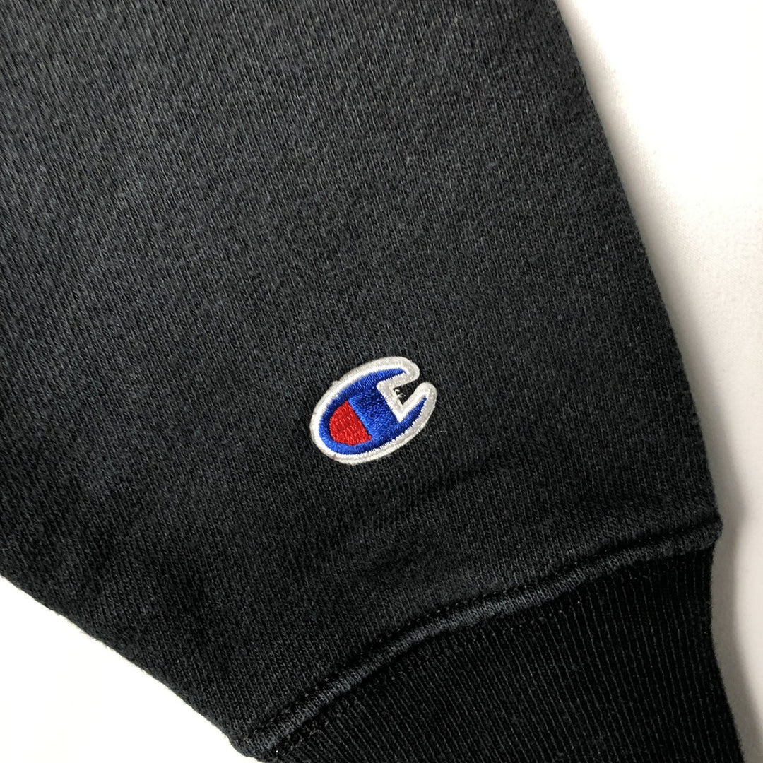Champion REVERSE WEAVE Reverse Weave Printed Sweatshirt Trainer Men's M size cotton black type Vintage Second Hand