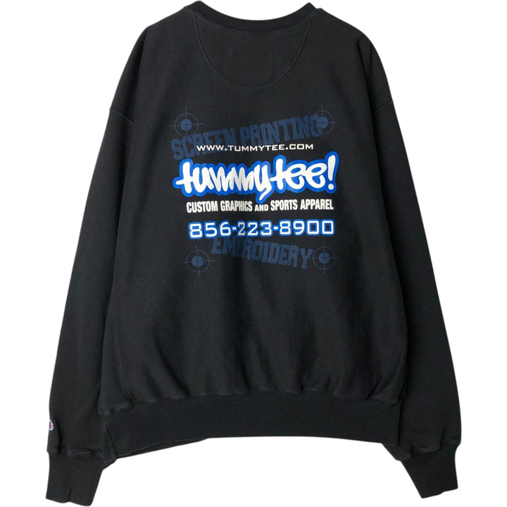 00'S Champion Premium Reverse Weave Advertising Sweatshirt Trainer Men's XL cotton black type Vintage Second Hand