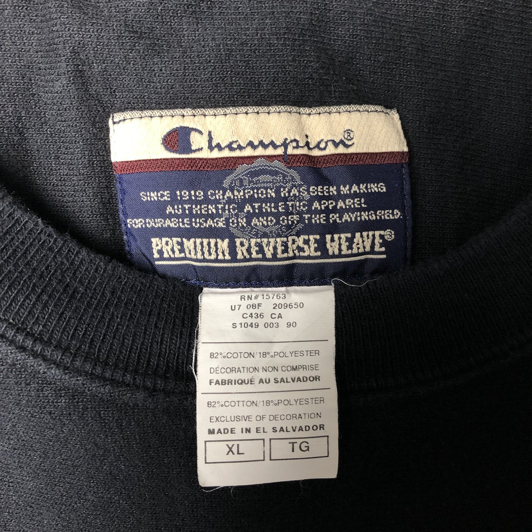 00'S Champion Premium Reverse Weave Advertising Sweatshirt Trainer Men's XL cotton black type Vintage Second Hand
