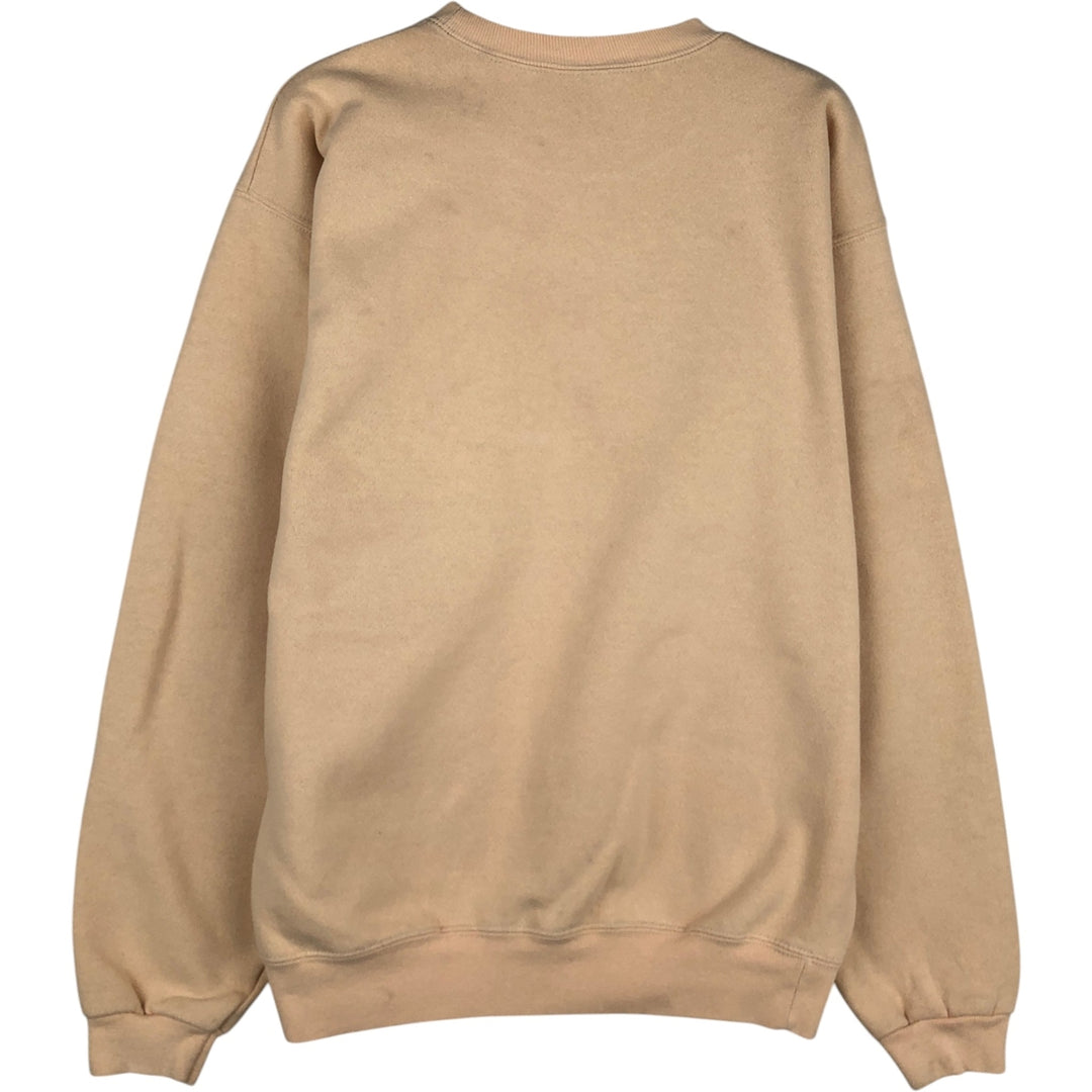 90'S Cotton Deluxe Fleece Brittany Spaniel Dog Print Animal Sweatshirt, Made in USA, Men's Size M (approx.) cotton Beige type Vintage Second Hand