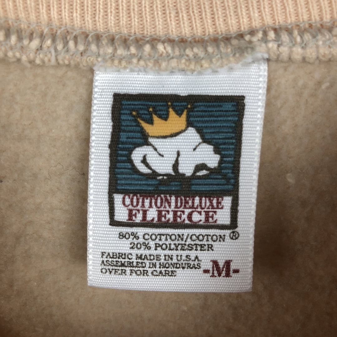 90'S Cotton Deluxe Fleece Brittany Spaniel Dog Print Animal Sweatshirt, Made in USA, Men's Size M (approx.) cotton Beige type Vintage Second Hand
