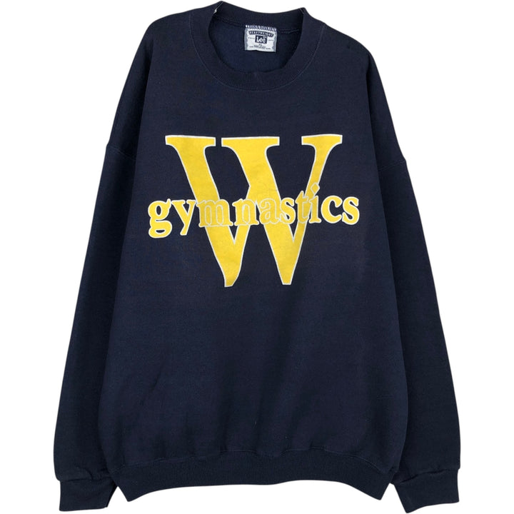 2000'S Lee College Sweatshirt, Made in USA, Men's Size XL (approx.) cotton navy blue type Vintage Second Hand