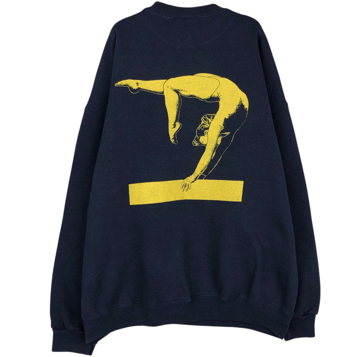 2000'S Lee College Sweatshirt, Made in USA, Men's Size XL (approx.) cotton navy blue type Vintage Second Hand