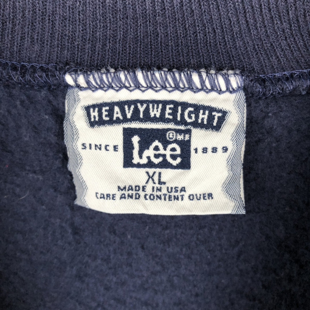 2000'S Lee College Sweatshirt, Made in USA, Men's Size XL (approx.) cotton navy blue type Vintage Second Hand