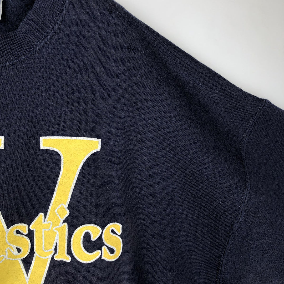 2000'S Lee College Sweatshirt, Made in USA, Men's Size XL (approx.) cotton navy blue type Vintage Second Hand