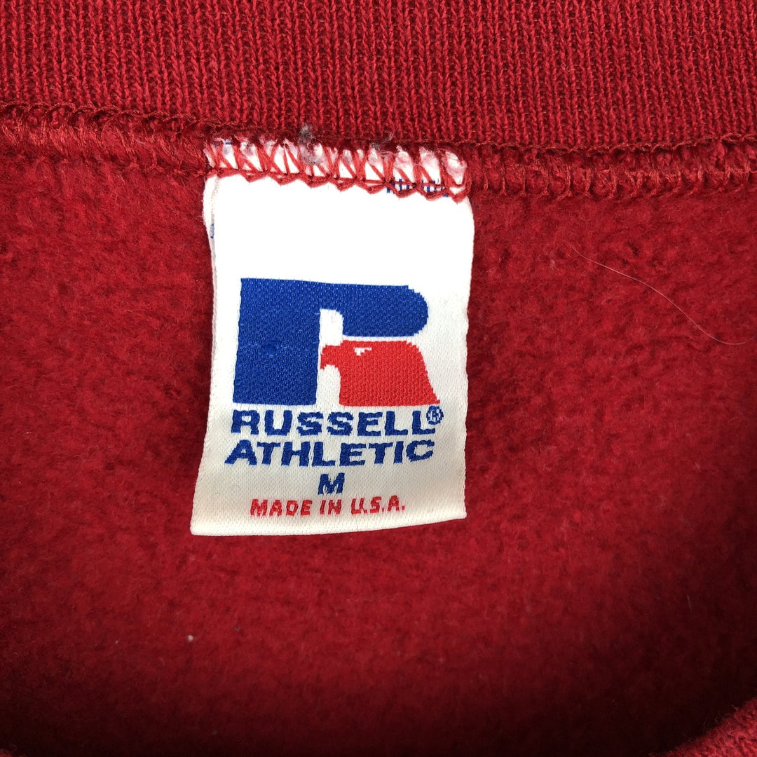 80s-90'S Russell College Sweatshirt, Made in USA, Men's Size M (approx.), Vintage cotton red type Vintage Second Hand