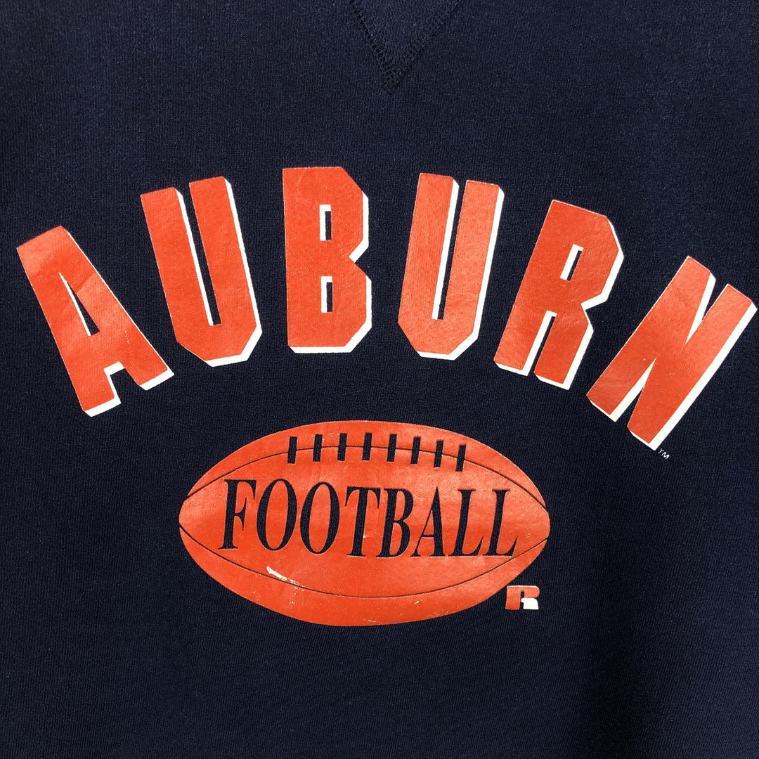 80s-90'S Russell College Sweatshirt, Made in USA, Men's XL equivalent, Crew Neck (Round Neck), Vintage. cotton navy blue type Vintage Second Hand