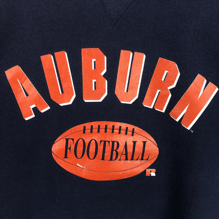 80s-90'S Russell College Sweatshirt, Made in USA, Men's XL equivalent, Crew Neck (Round Neck), Vintage. cotton navy blue type Vintage Second Hand