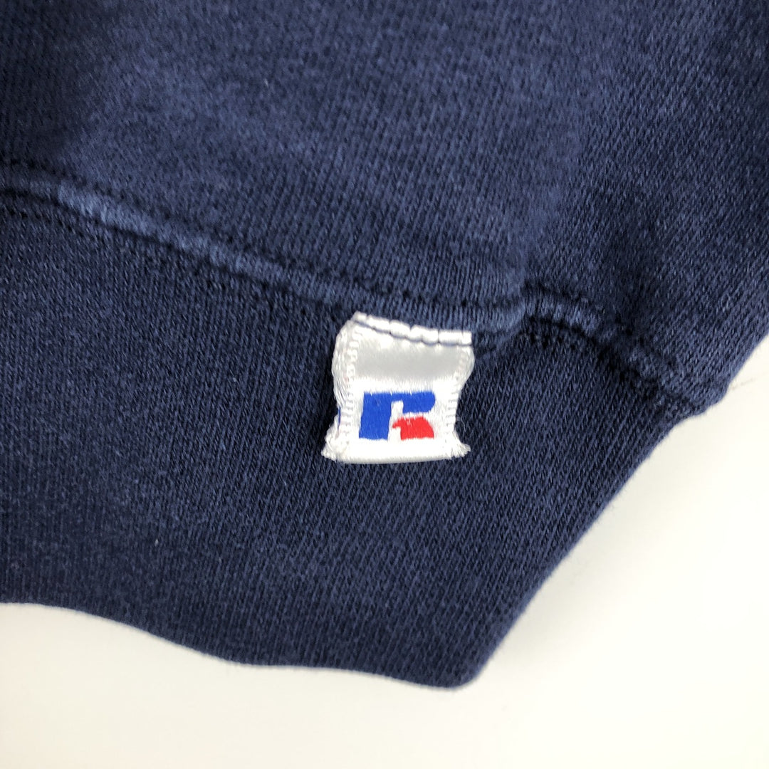 80s-90'S Russell College Sweatshirt, Made in USA, Men's XL equivalent, Crew Neck (Round Neck), Vintage. cotton navy blue type Vintage Second Hand