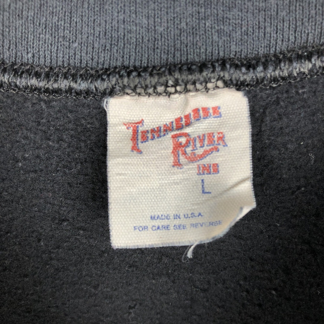 80'S Tennessee River University of Iowa Triple Print College Sweatshirt, Made in USA, Men's Size L (Equivalent), Vintage polyester black type Vintage Second Hand