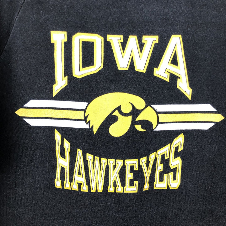80'S Tennessee River University of Iowa Triple Print College Sweatshirt, Made in USA, Men's Size L (Equivalent), Vintage polyester black type Vintage Second Hand