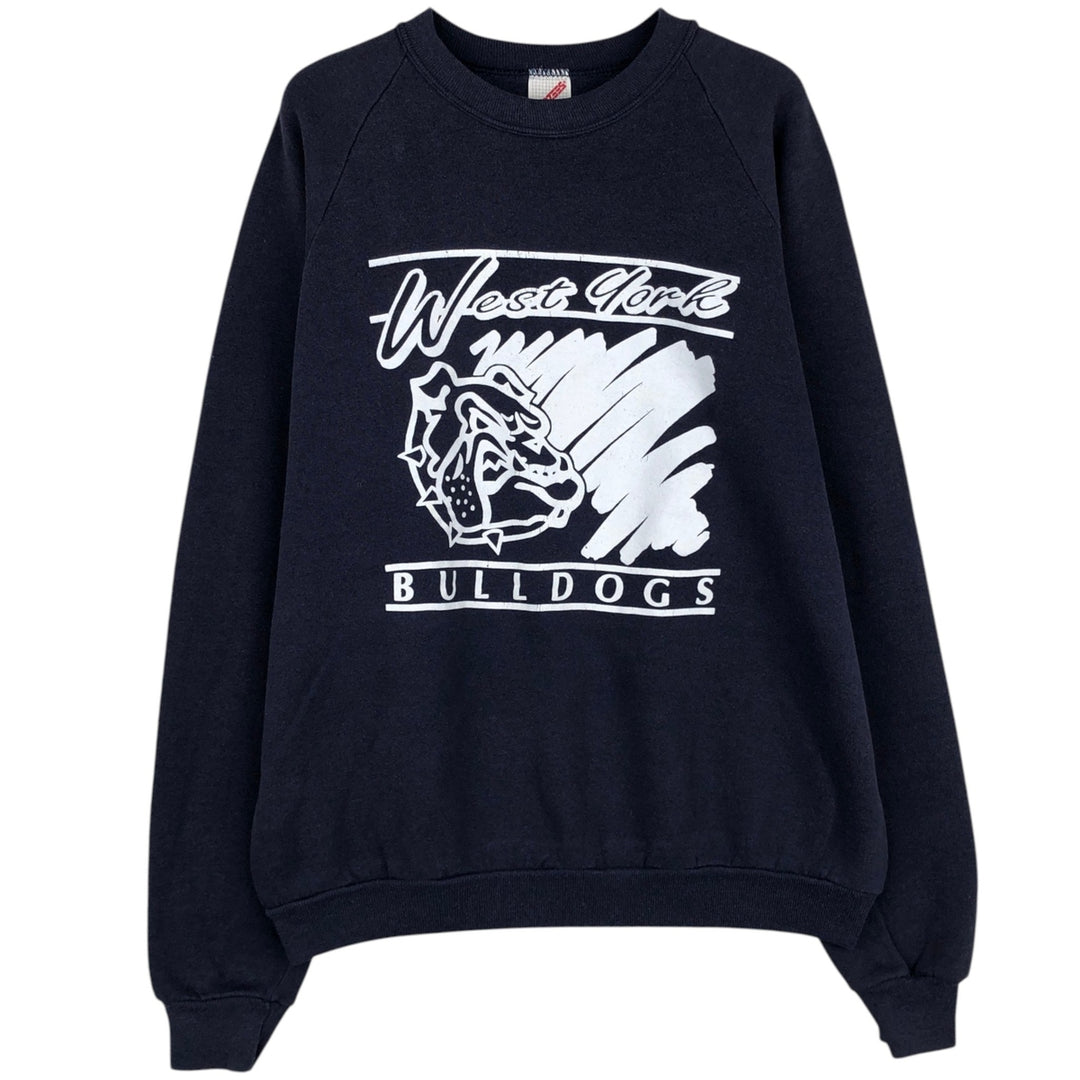 80s-90'S Jerzees College Sweatshirt, Made in USA, Men's XL, Vintage cotton navy blue type Vintage Second Hand