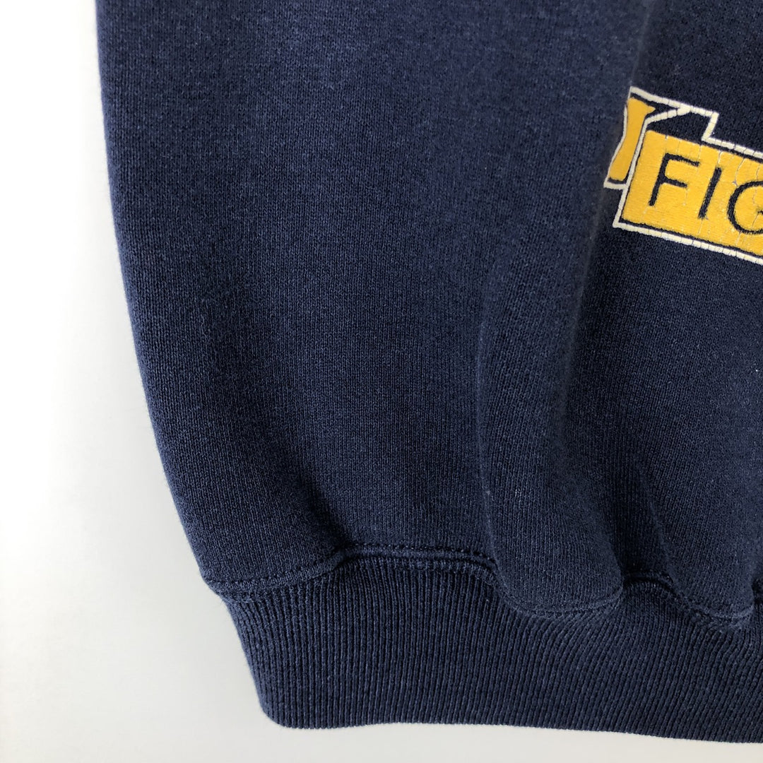 90'S Cheetah Notre Dame University Fighting Irish Triple Print College Sweatshirt, Made in USA cotton navy blue type Vintage Second Hand