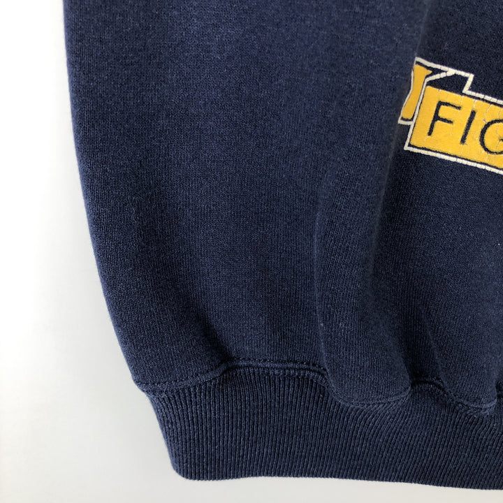 90'S Cheetah Notre Dame University Fighting Irish Triple Print College Sweatshirt, Made in USA cotton navy blue type Vintage Second Hand