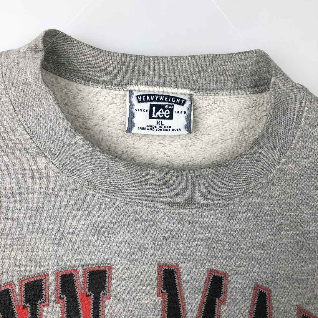 2000'S Lee College Sweatshirt, Made in USA, Men's Size XL (approx.) cotton gray type Vintage Second Hand