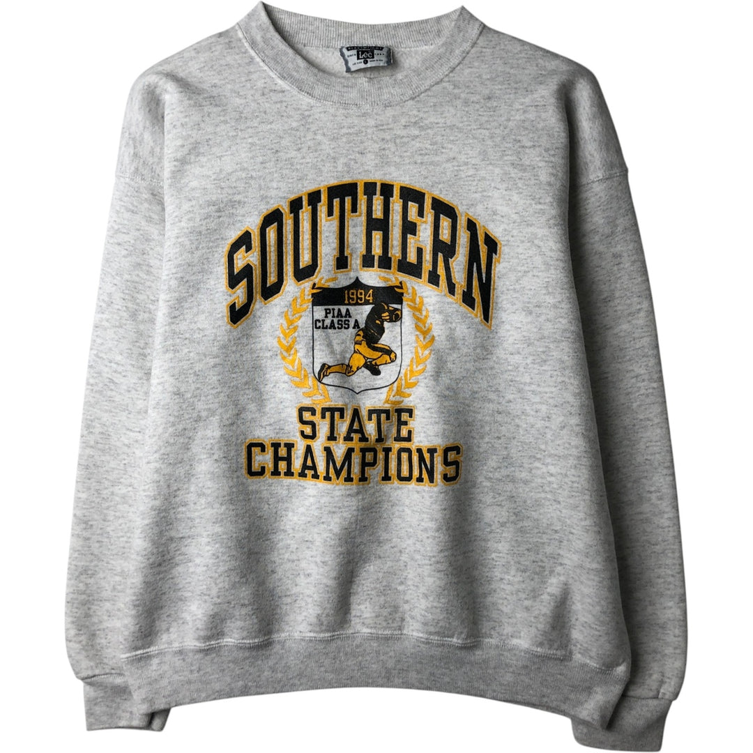 90'S Lee College Sweatshirt, Made in USA, Men's L, Vintage cotton gray type Vintage Second Hand