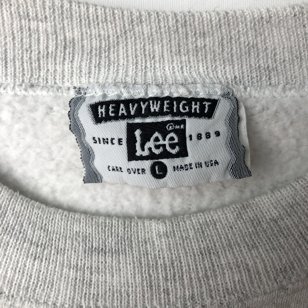 90'S Lee College Sweatshirt, Made in USA, Men's L, Vintage cotton gray type Vintage Second Hand